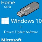 Microsoft Windows 10 Home 64bit ReInstall Recovery Repair Install Drivers Update