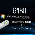 Microsoft Windows 7 Ultimate 64bit Recovery Repair Install Boot Drivers Update
