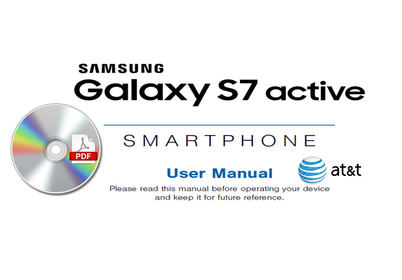 Samsung Galaxy S7 Active G891A Smartphone Phone US Cellular User Manual Guide CD