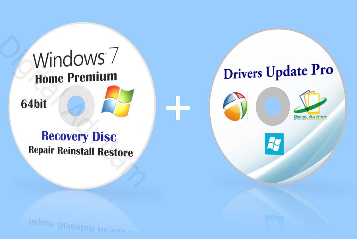 Microsoft Windows 7 Home Premium 64 bit ReInstall Recovery Repair DVD