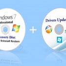 Microsoft Windows 7 Professional 64 bit Re-Install Recovery Repair DVD Drivers