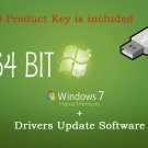 Microsoft Windows 7 Home Premium 64 bit ReInstall Recovery Repair DVD Driver USB