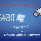 Microsoft Windows 7 Professional 64bit ReInstall Recovery Repair DVD Driver USB