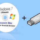 Microsoft Windows 7 Ultimate 64 bit Re Install Recovery Repair Fix disc DVD USB