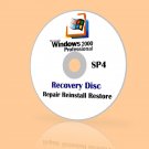 Microsoft Windows 2000 Professional SP4 Install Recovery Repair Restore Disc CD