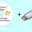 Microsoft Windows 7 Ultimate 32 bit Re Install Recovery Repair disc DVD USB
