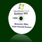Windows Vista Business 64 bit SP2 Install Reinstall Restore Recovery Repair DVD