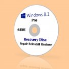 Microsoft Windows 8.1 Pro 64 bit Install Recovery Repair Restore disc DVD Fix