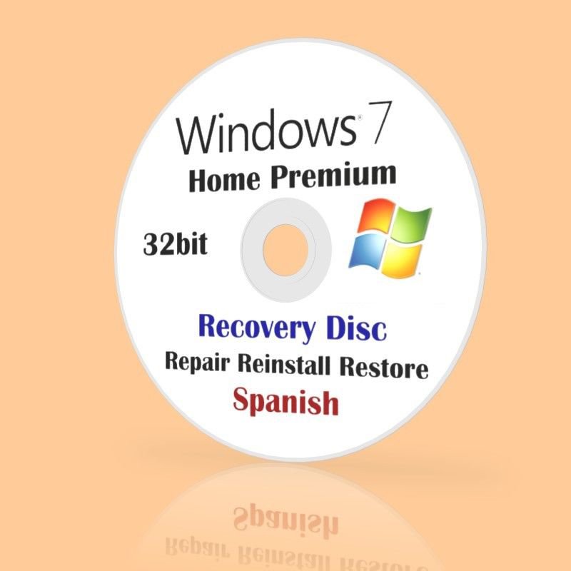 Windows 7 Home Premium 32bit Re-Install Recovery Repair Fix disk Spanish Espa&Atilde;&plusmn;ol