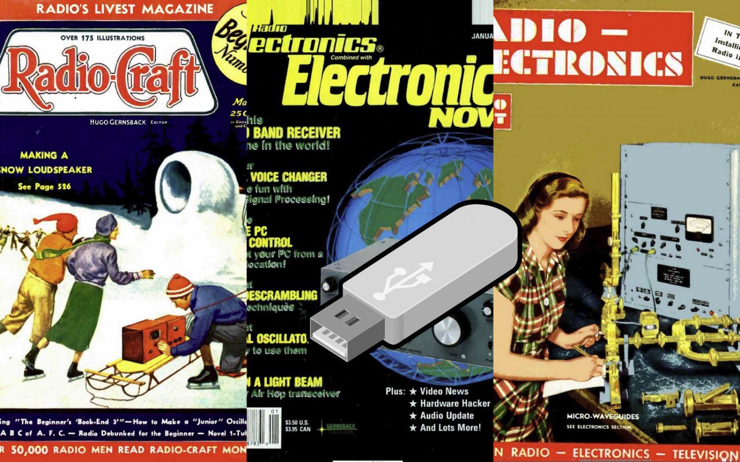 Radio Craft Radio Electronics Now Magazines 868 PDF Vintage OTR USB 1929-1992