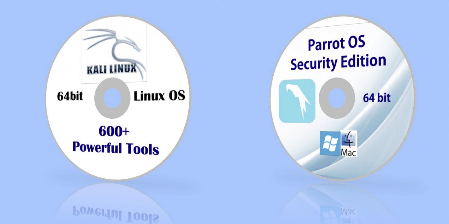 2-in-1 KALI LINUX Parrot OS Operating system Hack Security Testing 64 bit DVD
