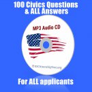 2023 Official 100 Civics Questions and all Answers for US Citizenship Test mp3 CD