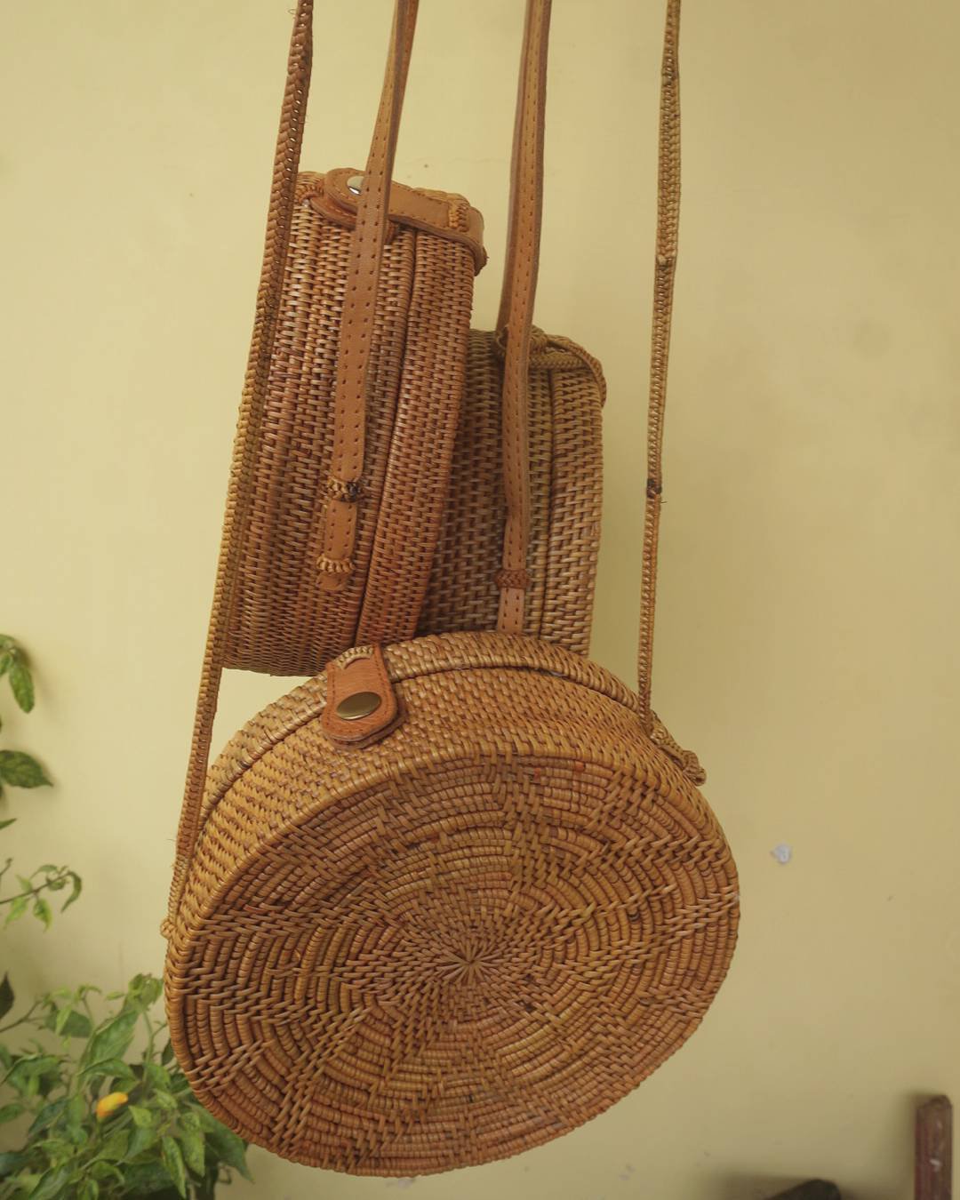 Rattan Sling Bags, Canteen Bags, Women Bags| Basic - Leather Clip