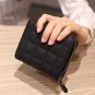 Women Square Zipper Purses Lattice Wallet