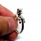 Lemur Ring, Sterling Silver Ring, Animal Wrap Ring, Silver Animal Jewelry