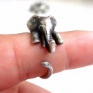 Silver Adjustable Elephant Ring