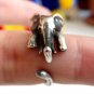 Silver Adjustable Elephant Ring