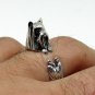 Yorkshire Terrier Ring, Silver Yorkie Made Of Sterling Silver, Adjustable Ring