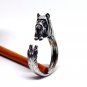 Yorkshire Terrier Ring, Silver Yorkie Made Of Sterling Silver, Adjustable Ring