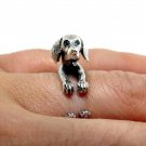 Weimaraner Ring in Sterling Silver, Weim, Grey Ghost Ring With Cubic Zircon Eyes