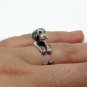 Weimaraner Ring in Sterling Silver, Weim, Grey Ghost Ring With Cubic Zircon Eyes