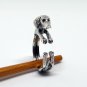 Weimaraner Ring in Sterling Silver, Weim, Grey Ghost Ring With Cubic Zircon Eyes
