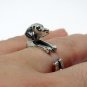 Weimaraner Ring in Sterling Silver, Weim, Grey Ghost Ring With Cubic Zircon Eyes