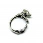 Weimaraner Ring in Sterling Silver, Weim, Grey Ghost Ring With Cubic Zircon Eyes