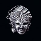 Sterling Silver Mask Ring, Venice Masquerade Ring, 925 Sterling Silver Ring