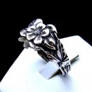 Vintage Sterling Sliver Spoon Ring, Flower Ring, Bague Fleur, Anello Fiore