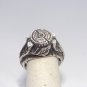 Sterling Silver Ring, Stump Ring, Branch Ring, Leaf Ring, 4 White Cubic Zirconia