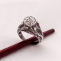 Sterling Silver Ring, Stump Ring, Branch Ring, Leaf Ring, 4 White Cubic Zirconia