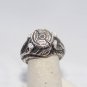 Sterling Silver Ring, Stump Ring, Branch Ring, Leaf Ring, 4 White Cubic Zirconia