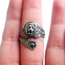 Lion Head Ring Sterling Silver Ring Unique Silver Jewelry Antique Victorian