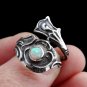 Silver Spoon Ring With Opal, Opal Ring, Spoon Ring, Opal Spoon Ring, White Opal