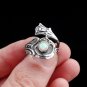 Silver Spoon Ring With Opal, Opal Ring, Spoon Ring, Opal Spoon Ring, White Opal