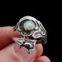 Silver Spoon Ring With Opal, Opal Ring, Spoon Ring, Opal Spoon Ring, White Opal