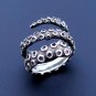 Silver Octopus Ring, Octopus Tentacle Ring, Sterling Silver Ring, Nautical Ring