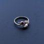 Sterling silver rose ring with red zircon, Sterling silver ring & cubic zirconia