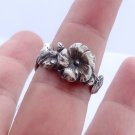 Silver Spoon Ring Hollyhock Sterling Silver Reed & Barton Harlequin Floral Ring