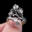 Branch Ring With Little Pomegranates, Silver Ring, Tree Branch Jewelry Tree Ring