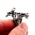 Branch Ring, Sterling Silver Branch Ring, Ring Tree, Bird Branch, Silver Bird