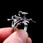 Branch Ring, Sterling Silver Branch Ring, Ring Tree, Bird Branch, Silver Bird