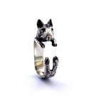 Bull Terrier Ring, Sterling Silver Ring, Cute Animal Ring, Handmade Dog Jewelry