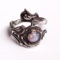 Opal Ring with Pink Opal, Silver Spoon Ring With Opal, Floral Ring, Silver Ring