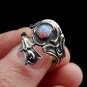 Opal Ring with Pink Opal, Silver Spoon Ring With Opal, Floral Ring, Silver Ring