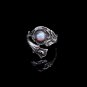 Opal Ring with Pink Opal, Silver Spoon Ring With Opal, Floral Ring, Silver Ring