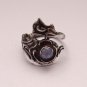 Opal Ring with Pink Opal, Silver Spoon Ring With Opal, Floral Ring, Silver Ring