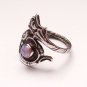 Opal Ring with Pink Opal, Silver Spoon Ring With Opal, Floral Ring, Silver Ring