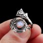 Opal Ring with Pink Opal, Silver Spoon Ring With Opal, Floral Ring, Silver Ring